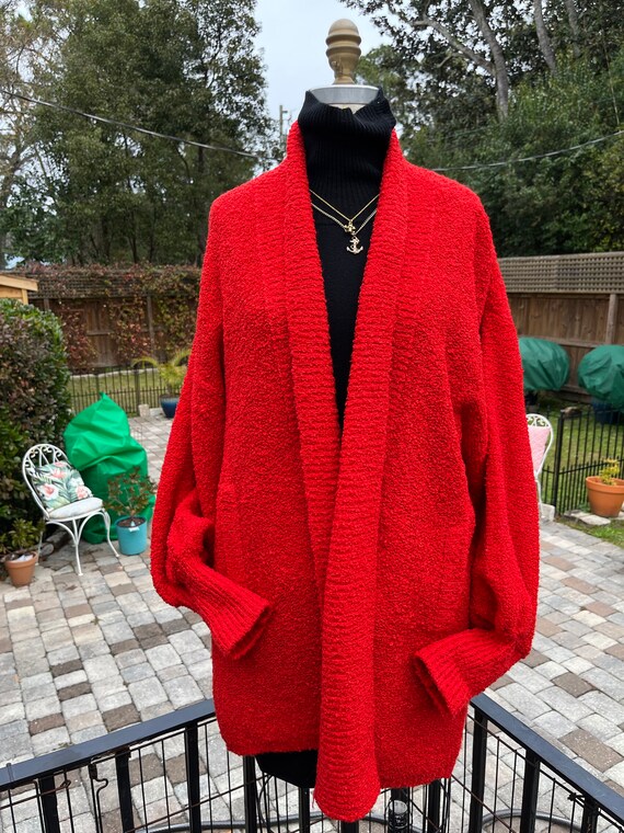 VINTAGE 80S CARDIGAN jacket/acrylic sweater jacke… - image 2