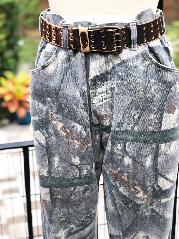 CAMOUFLAGE PRINT JEANS/mossy oak jeans/vintage cam