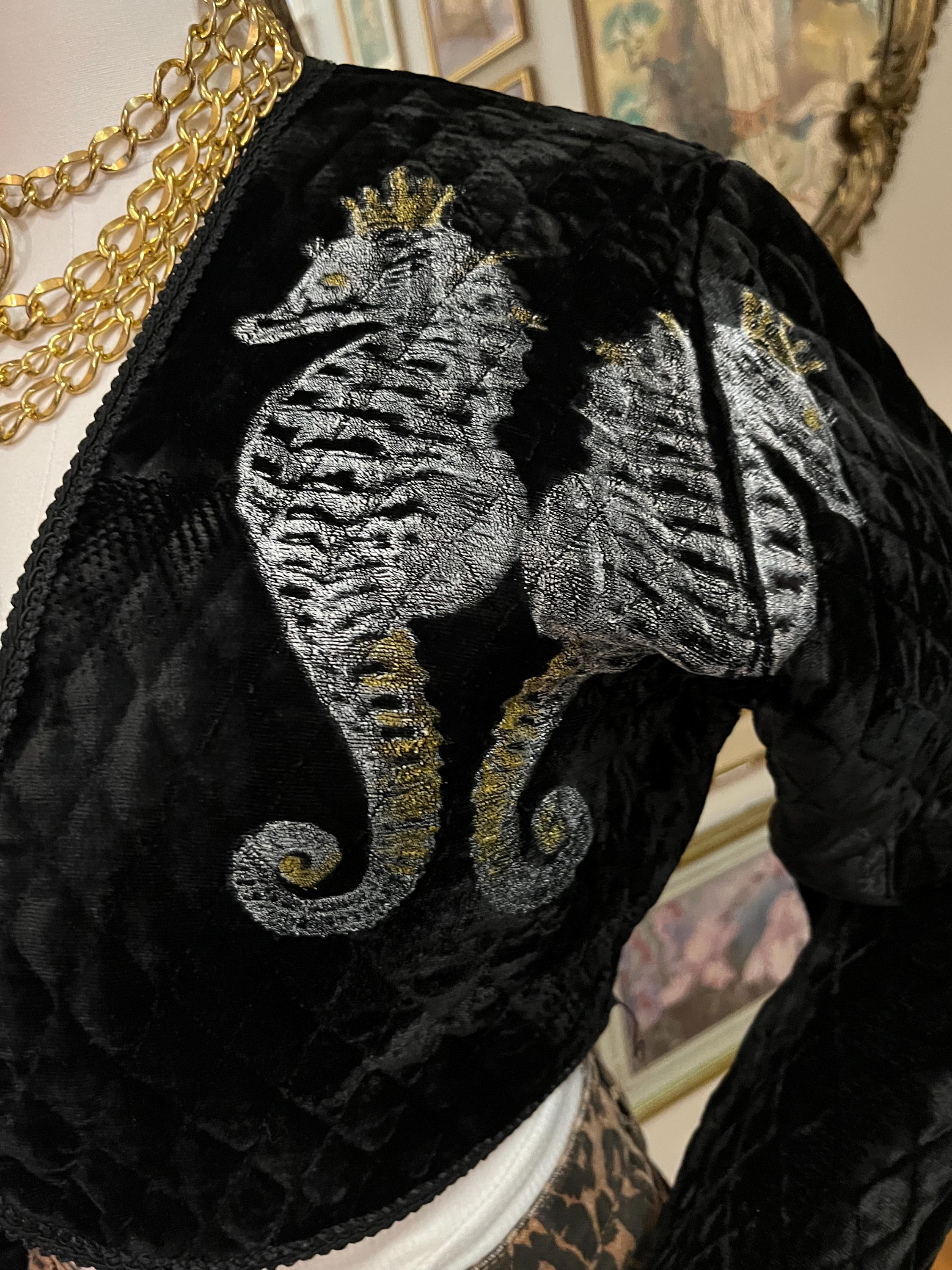 ジャケット CHIOCCIOLA BLAZER Vintage Velvet Short Jacket, Upcycled Velvet Jacket
