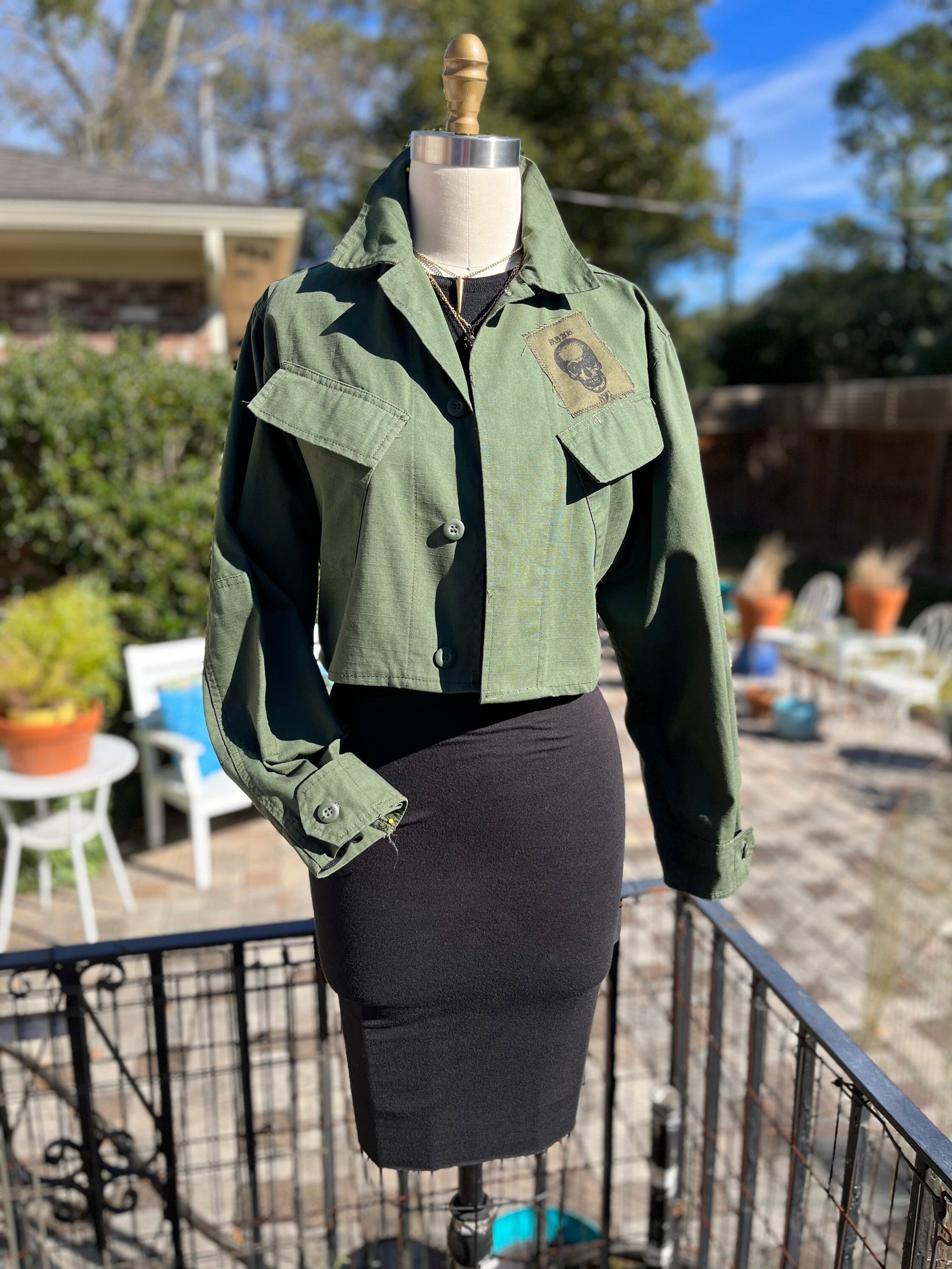 Crop Military Jacket - Etsy