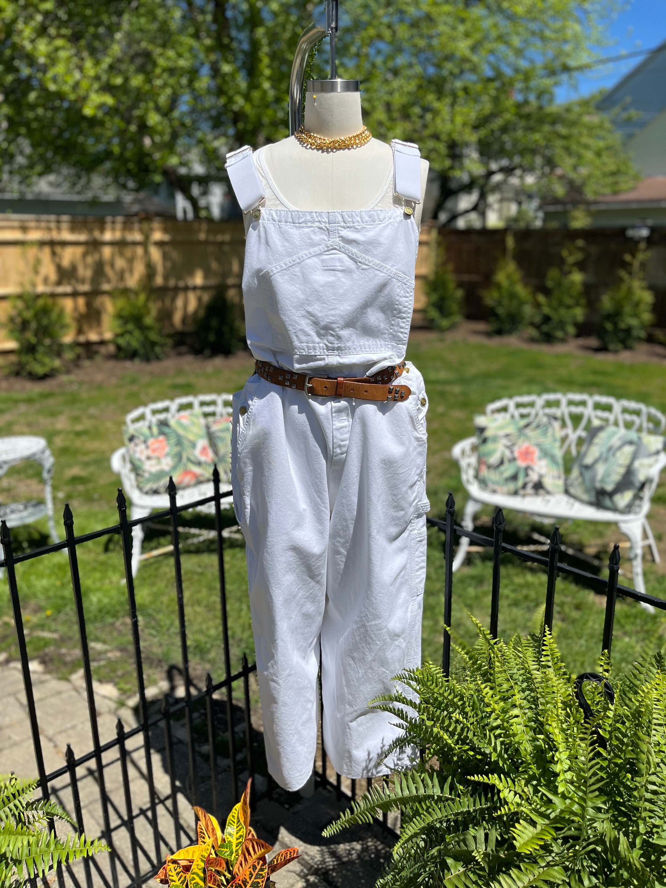 Vintage White Overalls 46x26 White Painters Overalls White Dickies Overalls Vintage Dickies Overalls Fab208nyc White Denim Overalls Etsy