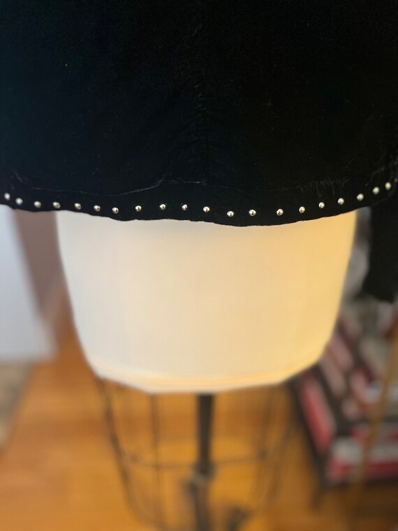 STUDDED VELVET JACKET/biker jacket/xl velvet bike… - image 10