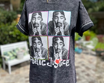 POETIC JUSTICE TEE/vintage Tupac tee/Poetic Justice shirt/acid wash tee/vintage tee/fab208nyc/Tupac shirt/90s tupac shirt