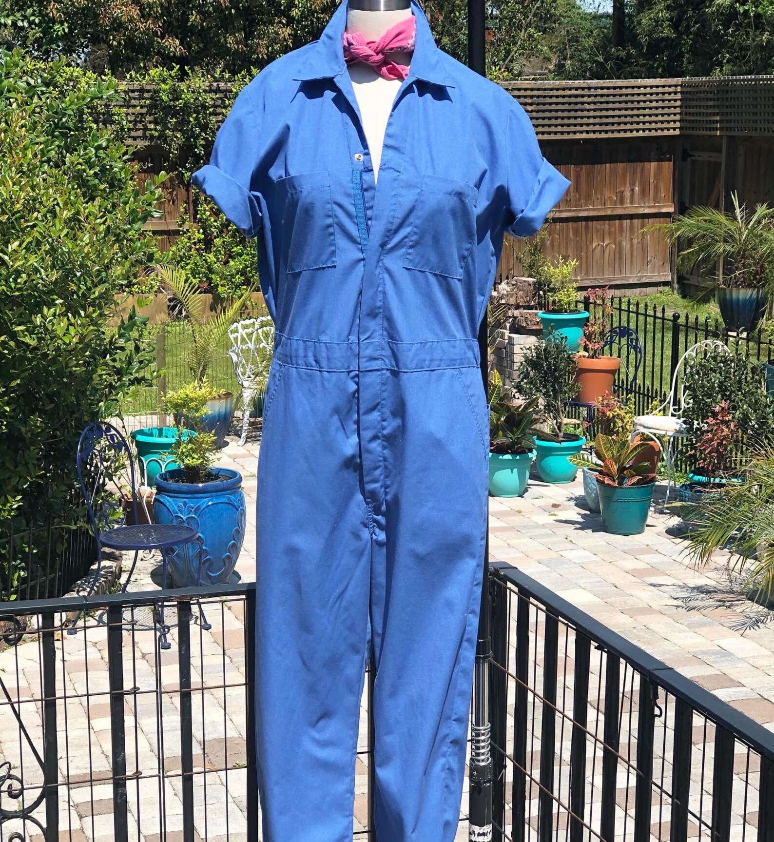 VINTAGE BLUE Coveralls/light Blue Coveralls/short Sleeve Etsy
