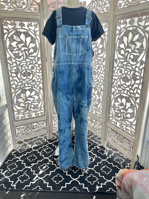 VINTAGE OVERALLS, vintage sears overalls, bleach … - image 1