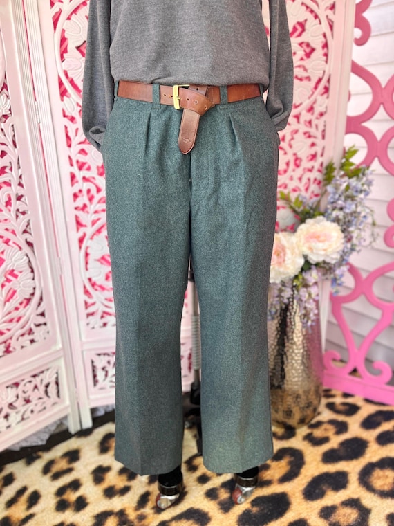 Vintage Czech Military Wool Pants: Blue Gray, Pleated - Etsy