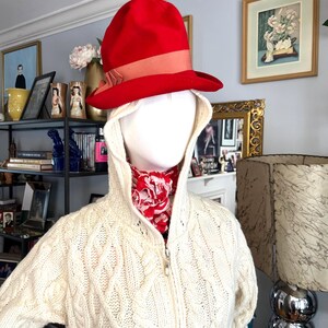 Vintage Hooded Aran Cable Knit Cardigan: Irish Sweater with Pockets image 14