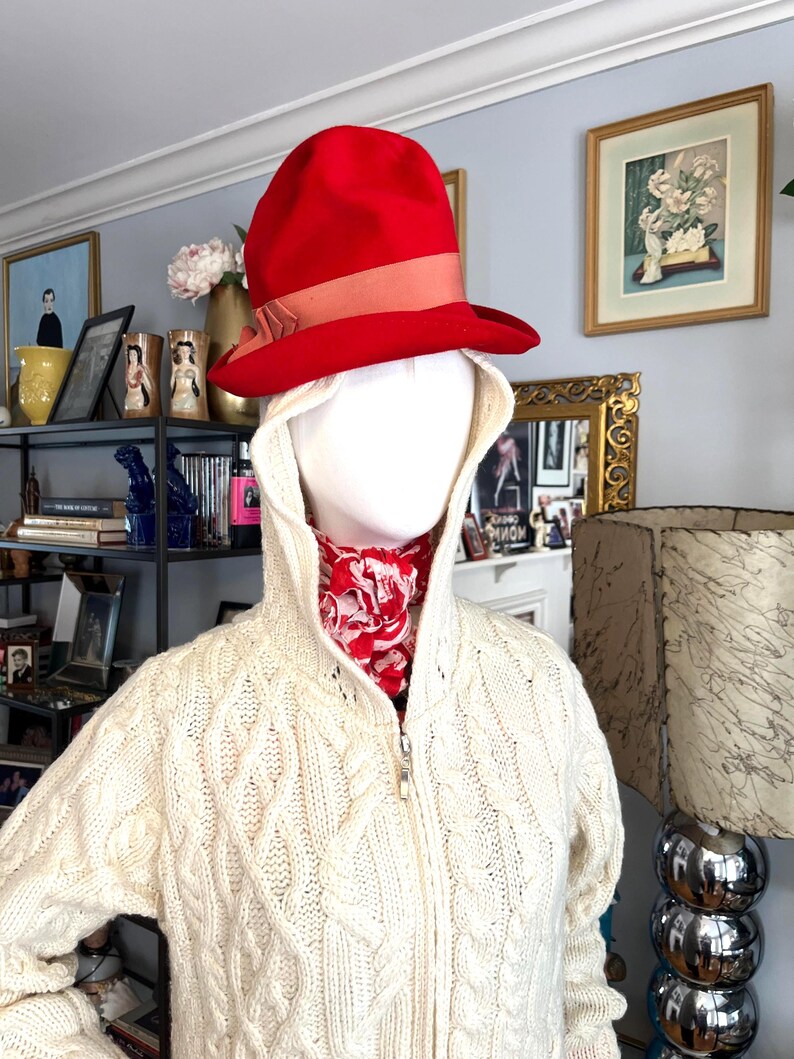 Vintage Hooded Aran Cable Knit Cardigan: Irish Sweater with Pockets image 14