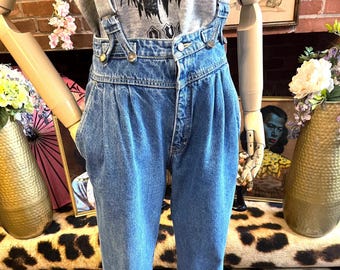 80s Suspender Jeans: Fillipo Totti Stonewash Pleated
