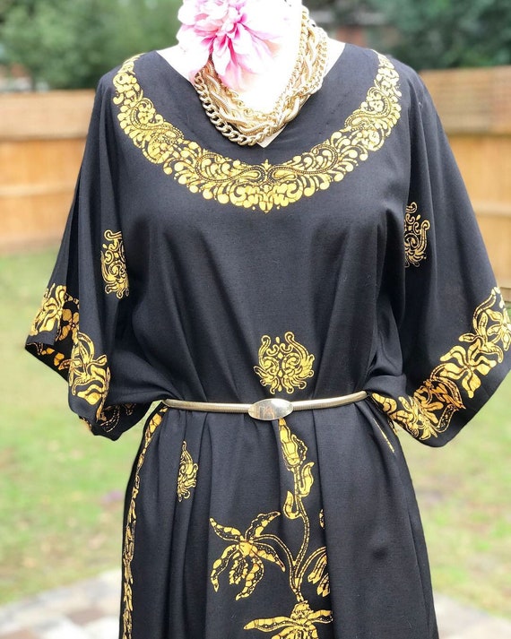 SALE PRICE!! /black and gold kaftan/ kaftan/hand m