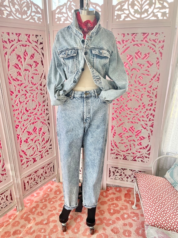 VINTAGE ACID WASH Lee Jeans/ladies Cut Acid Wash Jeans/high Waist