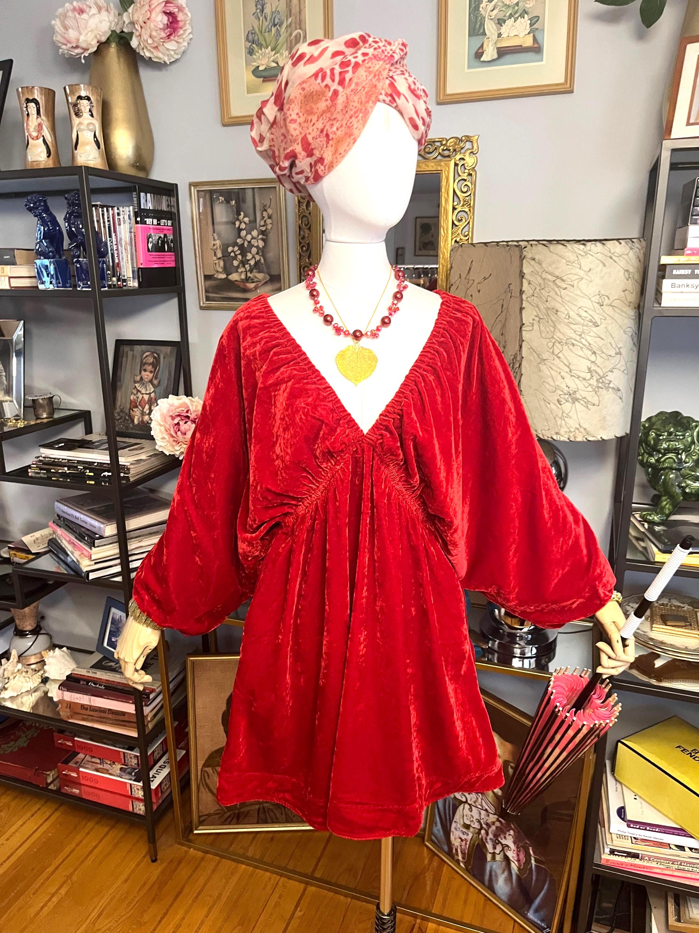 Free People Red Velvet Dress: Deep V Neck Full Sleeve Dress - Etsy New Zealand Free People Red Velvet Dress: Deep V Neck Full Sleeve Dress - Etsy New Zealand
