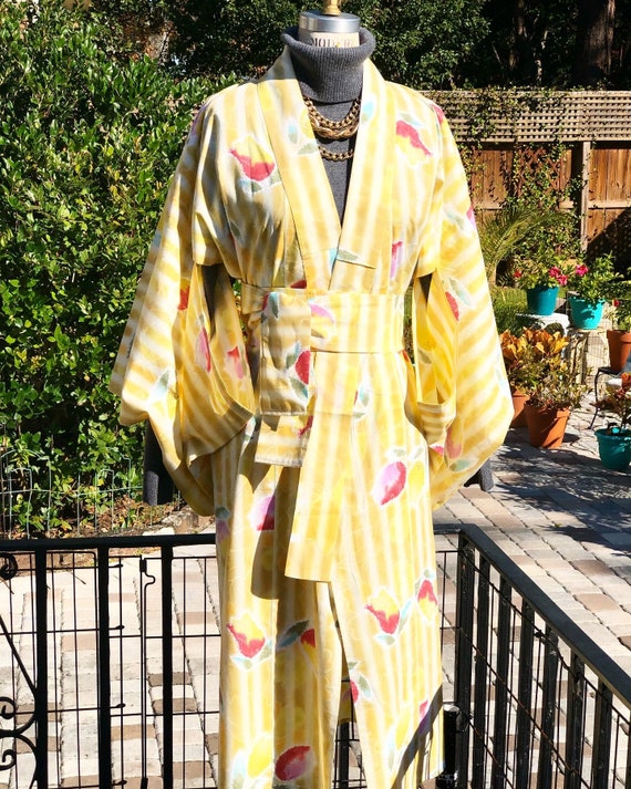 VINTAGE COTTON KIMONO/japanese kimono/yukata kimon