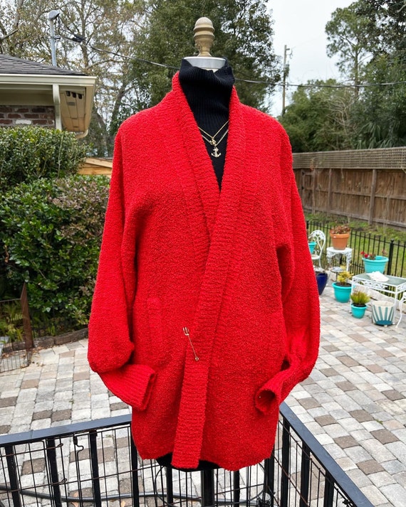 VINTAGE 80S CARDIGAN jacket/acrylic sweater jacke… - image 1