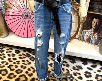 Ripped 33'' Rustler Western Jeans: Gender Neutral