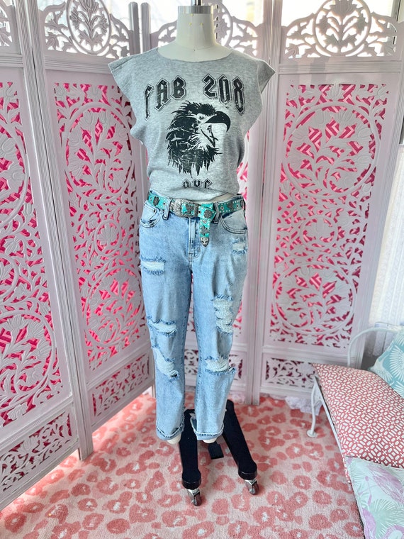 ACID WASH JEANS/ladies jeans/vintage ladies jeans/