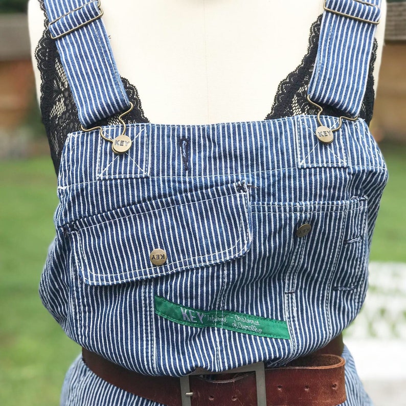 FREE US SHIPPINGstripey overallskey brand overallsstriped overallsgrunge overallsfab208nycfab208vintage overalls