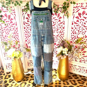 Vintage gepatchte denim overall: geüpcycled Liberty Brand (38 x 29 "