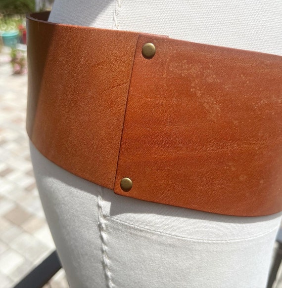 VINTAGE LEATHER HIP belt/90s leather belt/vintage… - image 3