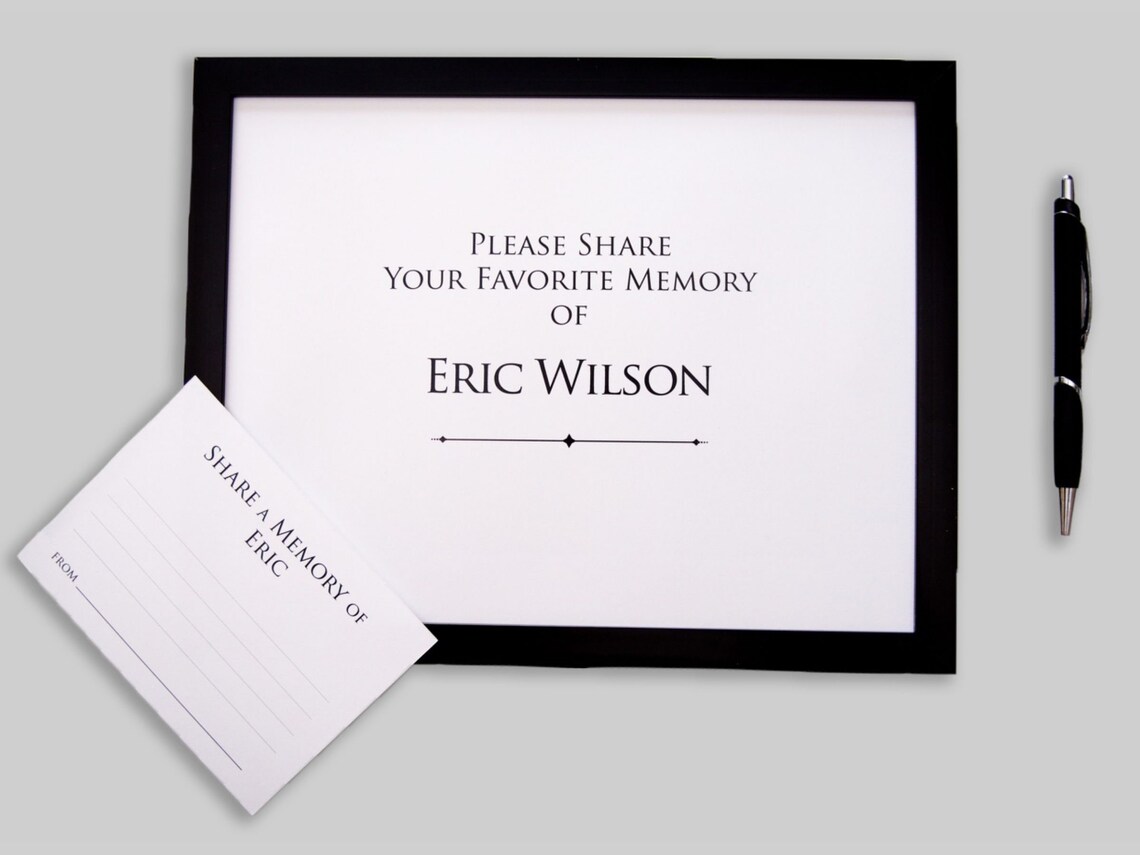 Funeral Share Memory Cards & Frame for Celebration of Life Etsy