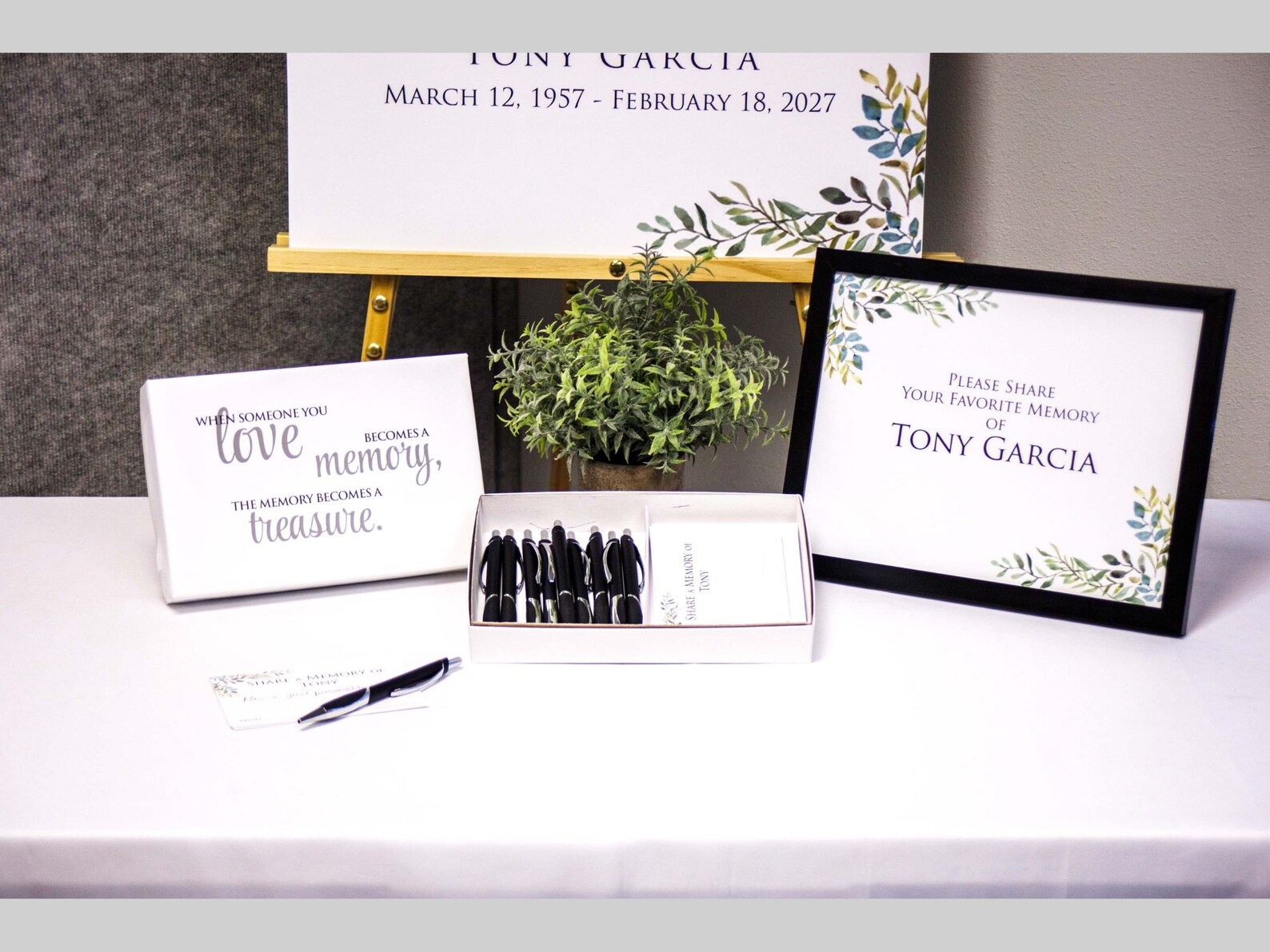 Funeral Share Memory Cards & Frame for Celebration of Life, Custom Printed With Your Loved One's