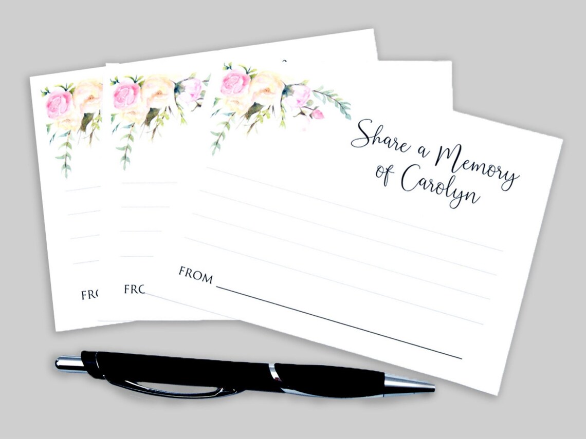 Funeral Share Memory Cards & Frame for Celebration of Life Etsy