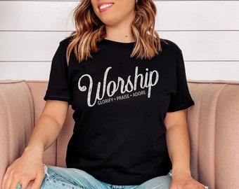 Worship Shirt, Made to Worship Shirt, Christian apparel, Gods Word Shirt Psalms 95 Worship Team Shirts Religious Shirt Glorify Praise Adore