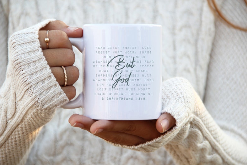 But God Coffee Mug, Scripture Coffee Mug, Bible Verse Coffee Mug, Inspiration Coffee Mug, Christian Mug Positive Coffee Mug Bible Study Gift 11oz