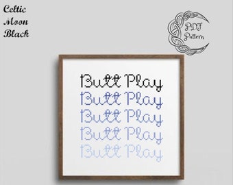 Butt Play Ombre Cross Stitch Pattern, NSFW, Subversive (Digital Item)