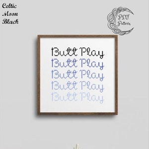 Patrón de punto de cruz Butt Play, Patrón de punto de cruz, Artículo digital, Moderno, NSFW, Butt Play, Anal, Minimalista, Ombre