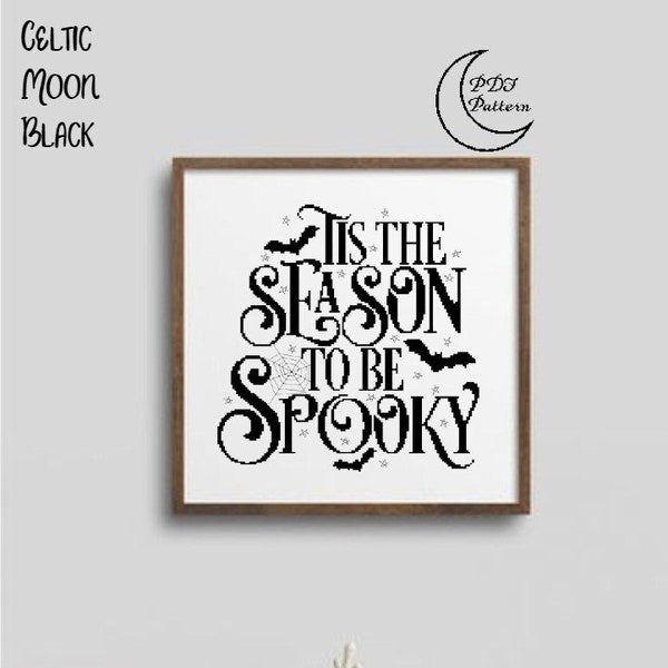 Tis the Season to be Spooky Cross Stitch Pattern, Halloween, PDF, Cross Stitch, Pattern, Minimalist, Tis the Season, To be Spooky, Spooky