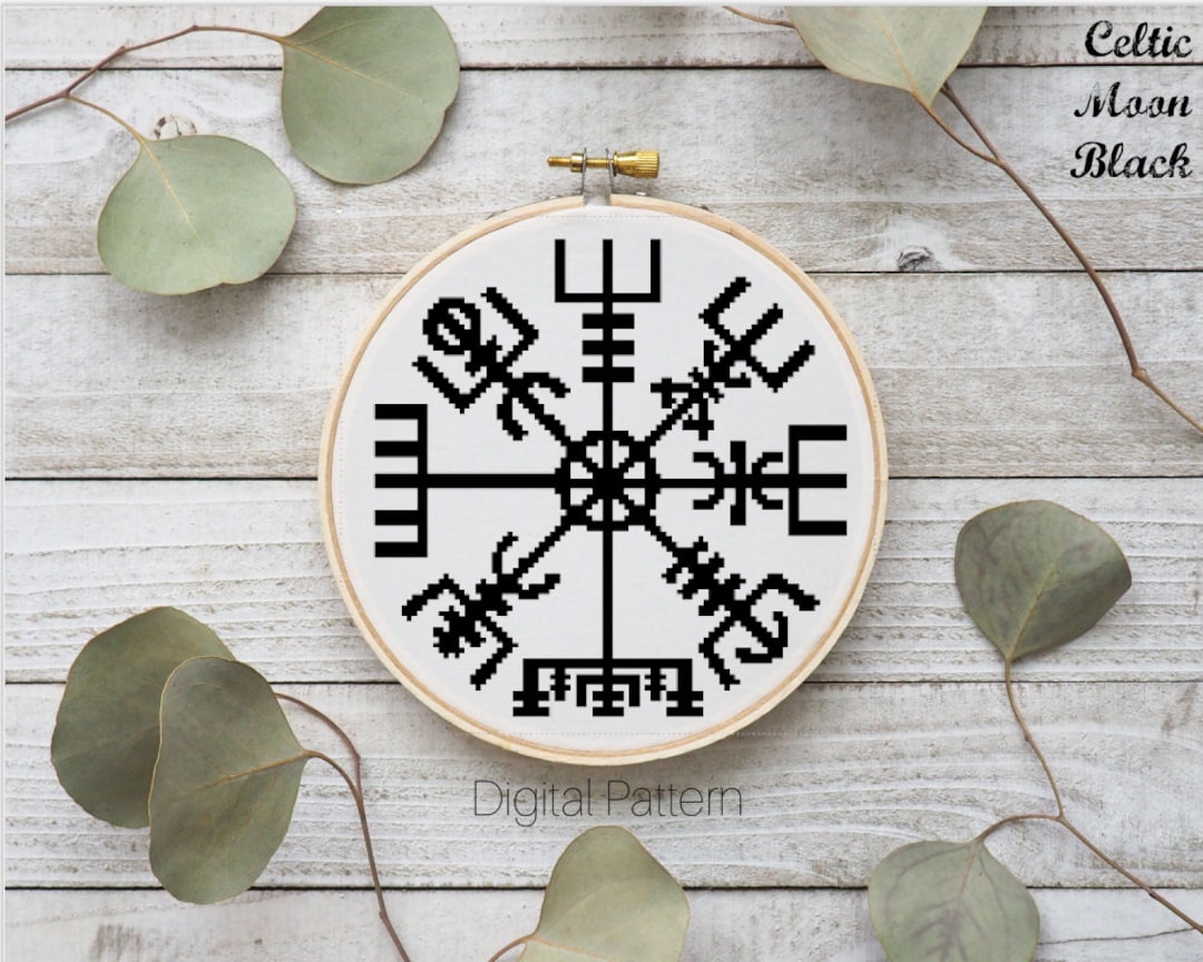 Vegvisir Cross Stitch Pattern, Rune, Viking Cross Stitch Pattern ...