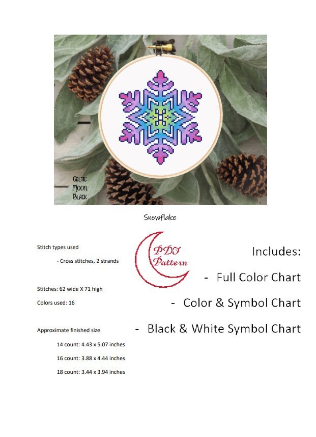 Snowflake Cross Stitch Pattern Christmas PDF Cross Stitch - Etsy