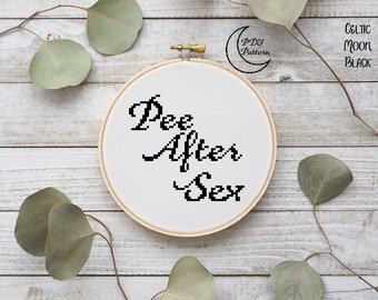 Pee After Sex Kreuzstichmuster, NSFW, Erwachsenen Humor (PDF Download)