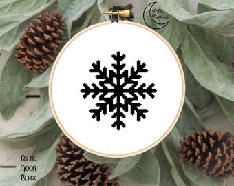 Minimalist Snowflake Cross Stitch Pattern, Winter Christmas (PDF)