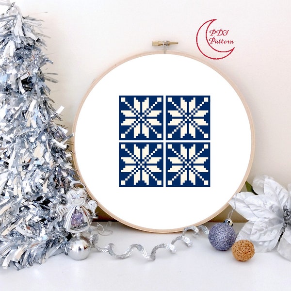 Small Snowflakes Cross Stitch Pattern, Christmas, PDF, Cross Stitch, Pattern, Snowflake, Snow, Flake, Winter, Minimalist, Ornament, Intarsia