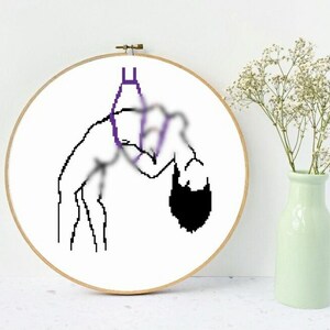 Shibari Cross Stitch Pattern, Suspended Rope Art (PDF)