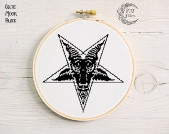 Padrão de Ponto Cruz de Baphomet, Pentagrama do Bode Satânico (Item Digital)
