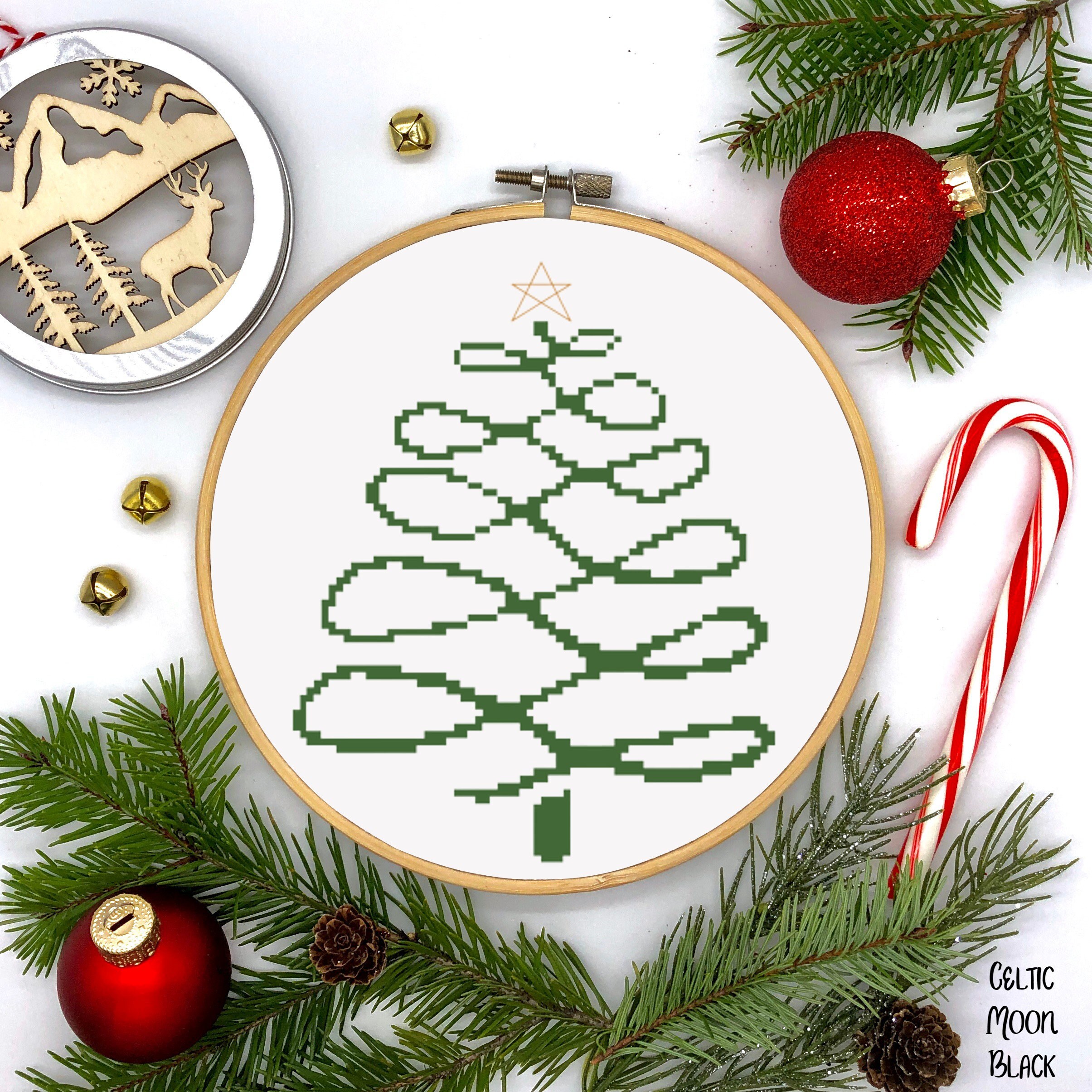 Loopy Tree Cross Stitch Pattern, Christmas, PDF, Cross Stitch, Pattern ...