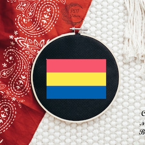 Pansexual Pride Flag Cross Stitch Pattern, Digital Item, , Cross Stitch Pattern, Rainbow, Pansexual, Pride, Cross Stitch Pattern, Flag, LGBT