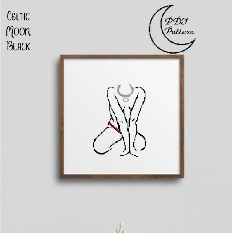 Collared Sub Kreuzstich-Muster BDSM, Halsband, Unterwürfig, Frau, Minimalistisch, Kreuzstich-Muster (PDF-Muster)