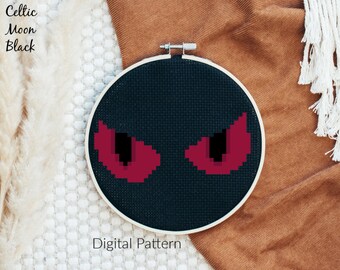 Red Eyes Cross Stitch Pattern, Modern, Cross Stitch Pattern, Halloween, New Age, Goth, Red Eyes, Eyes, Vampire, Pattern (PDF Pattern)