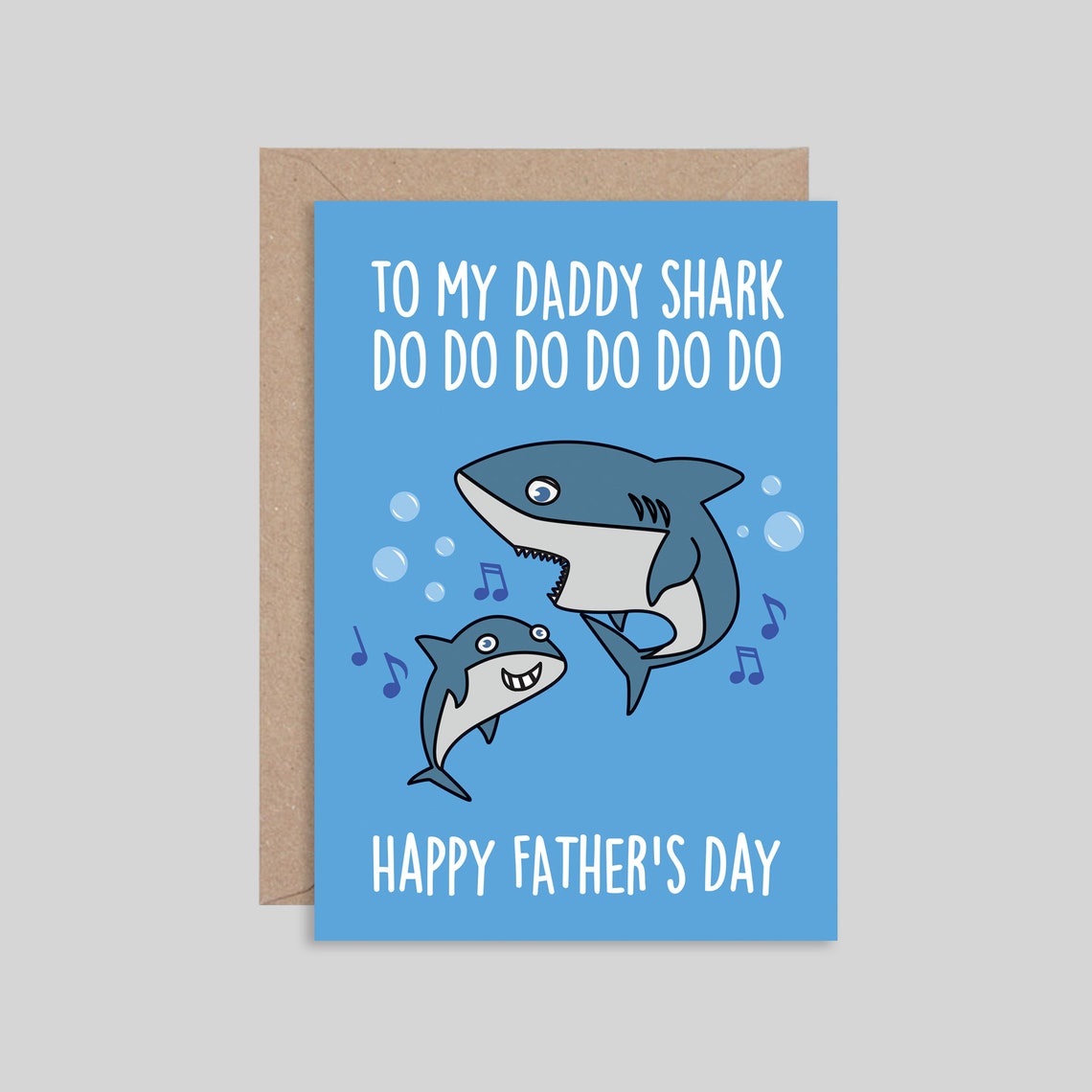 Baby Shark Cards Father's Day From Baby Daddy Shark Do | Etsy