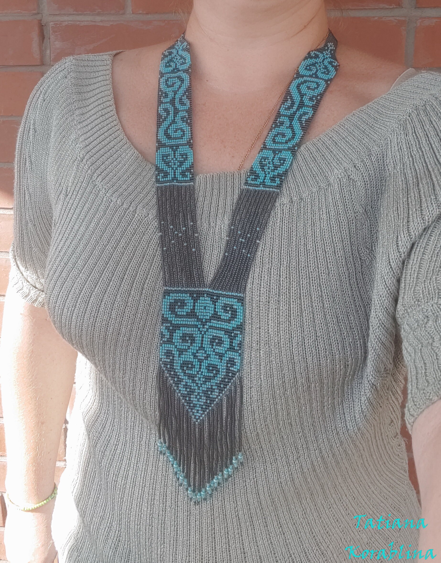 Gerdan Ukrainian Traditional necklace ethnic necklace Long | Etsy