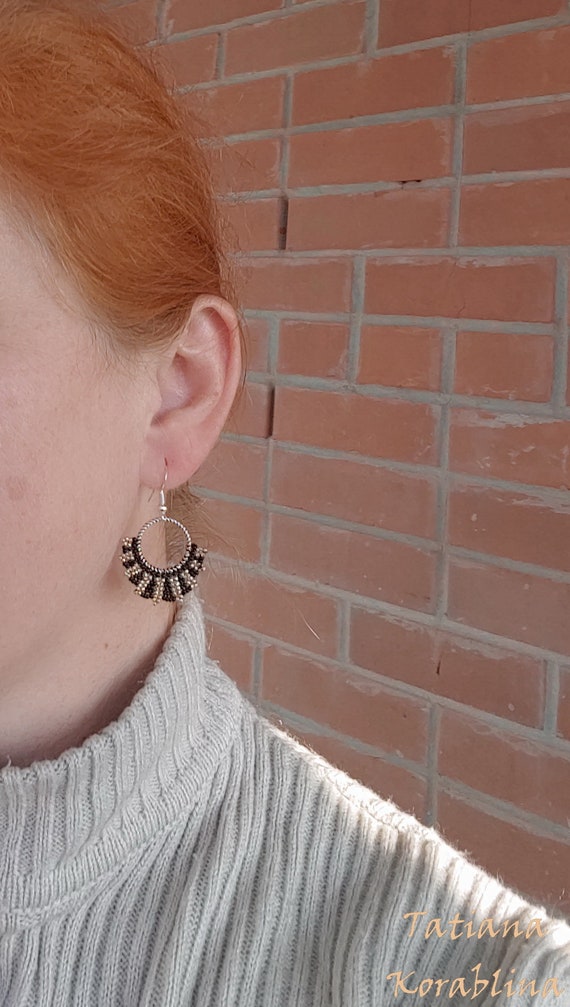 Ginsburg RBG Earrings Beaded Classic Seedbead Earrings Ruth Bader