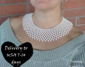 Ginsburg collar RBG necklace beaded classic seedbead necklace Ruth Bader Ginsburg lace victorian necklace white choker RBG Dissent collar