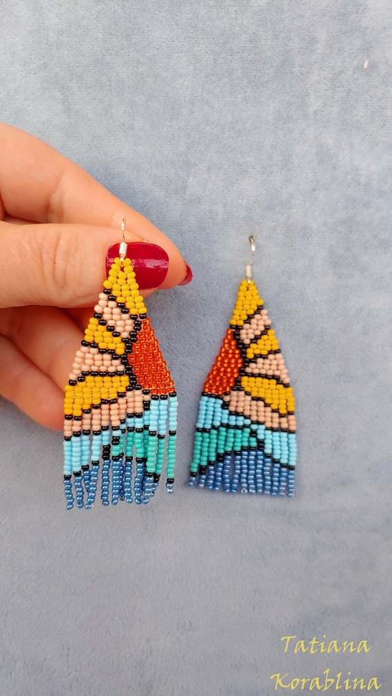 Orecchini A Perno Chandelier E Gocce Rosso Geranio - Chic Ad Hoc - Foto 1