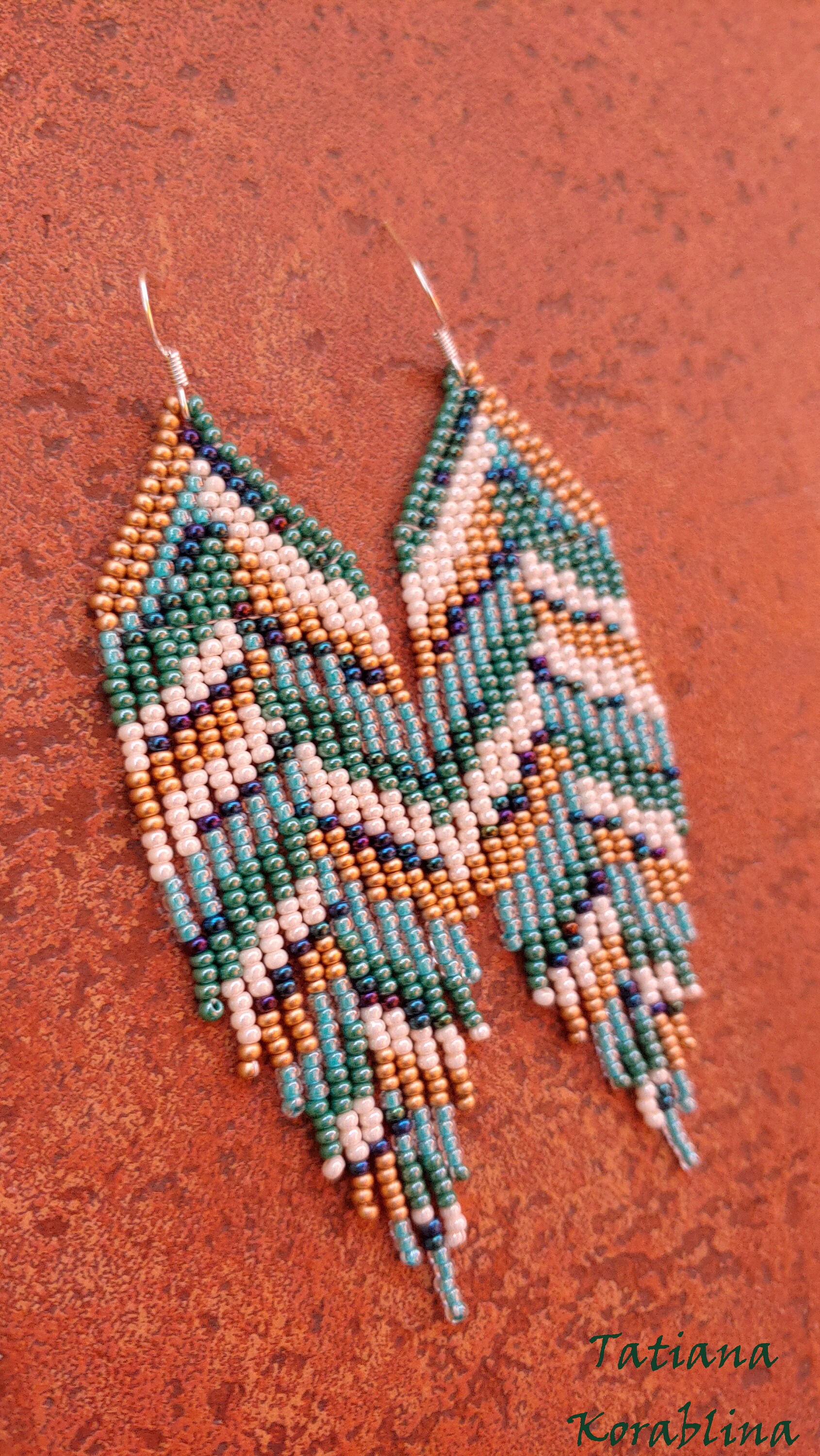 Orecchini Lunghi Bohémien Fatti A Mano Con Perline Di Vetro - Frange Native Americane Per Donna - Regalo Unico - 2