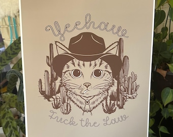 Western Cowboy Cat Yeehaw Pieprzyć Prawo Drukuj