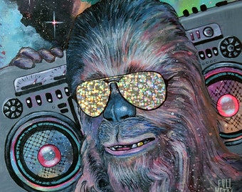 Star Wars Chewbacca Giclee Art Print Wingman Wookiee